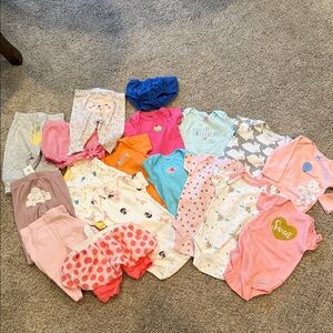 3 month girls bundle of Onsies and pants